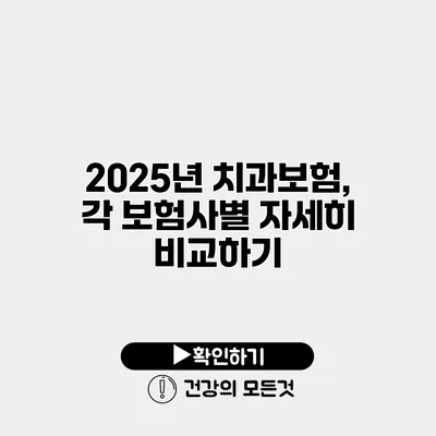 2025년 치과보험, 각 보험사별 자세히 비교하기