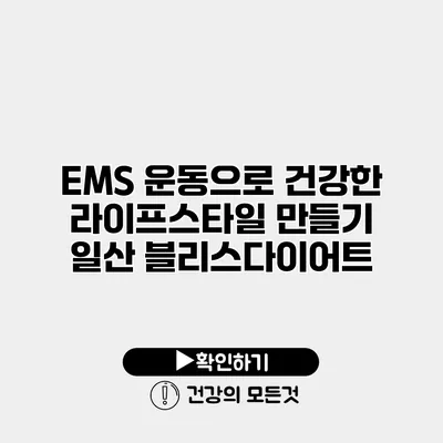 EMS 운동으로 건강한 라이프스타일 만들기 일산 블리스다이어트