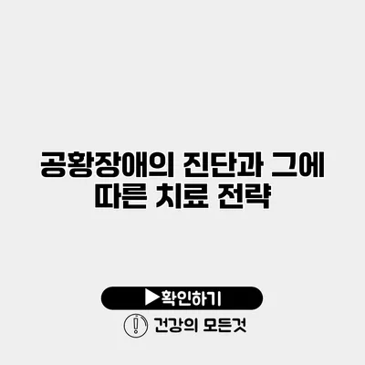 공황장애의 진단과 그에 따른 치료 전략