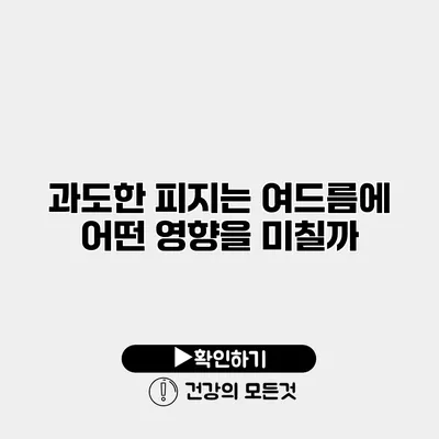 과도한 피지는 여드름에 어떤 영향을 미칠까?