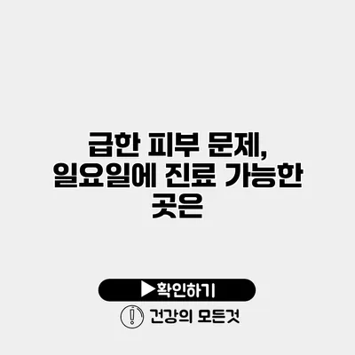 급한 피부 문제, 일요일에 진료 가능한 곳은?
