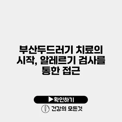 부산두드러기 치료의 시작, 알레르기 검사를 통한 접근