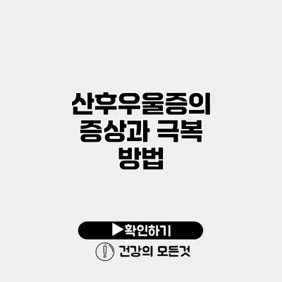 산후우울증의 증상과 극복 방법