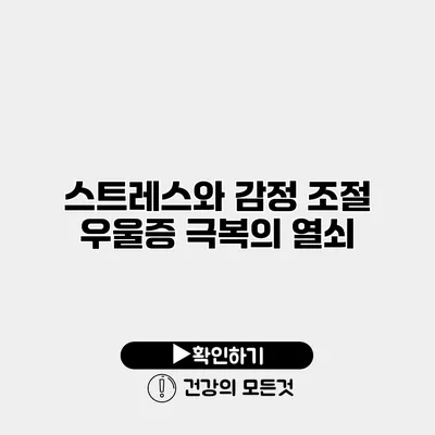 스트레스와 감정 조절 우울증 극복의 열쇠