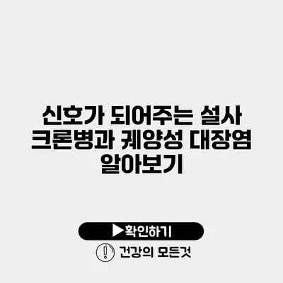 신호가 되어주는 설사 크론병과 궤양성 대장염 알아보기