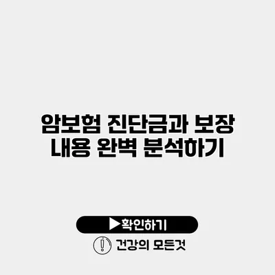 암보험 진단금과 보장 내용 완벽 분석하기