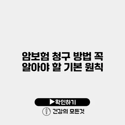 암보험 청구 방법 꼭 알아야 할 기본 원칙