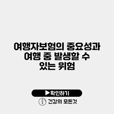 여행자보험의 중요성과 여행 중 발생할 수 있는 위험