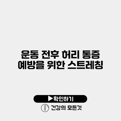 운동 전후 허리 통증 예방을 위한 스트레칭
