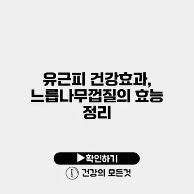유근피 건강효과, 느릅나무껍질의 효능 정리