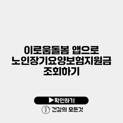 이로움돌봄 앱으로 노인장기요양보험지원금 조회하기