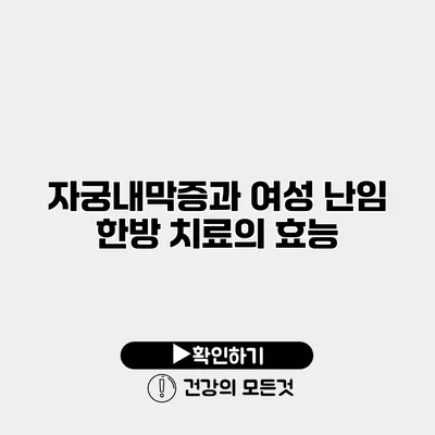 자궁내막증과 여성 난임 한방 치료의 효능