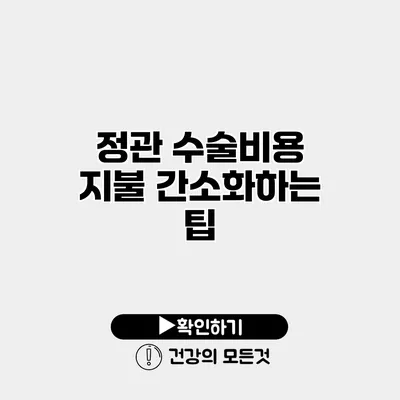 정관 수술비용 지불 간소화하는 팁