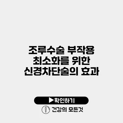 조루수술 부작용 최소화를 위한 신경차단술의 효과