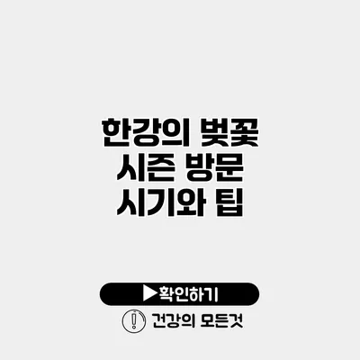 한강의 벚꽃 시즌 방문 시기와 팁