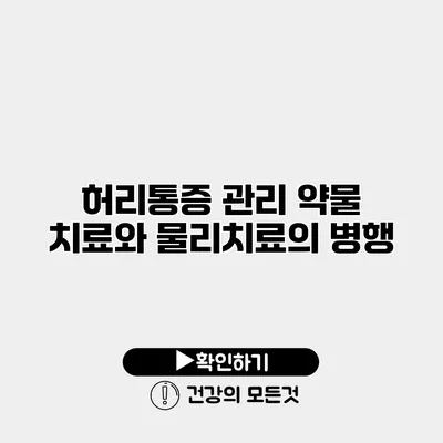 허리통증 관리 약물 치료와 물리치료의 병행