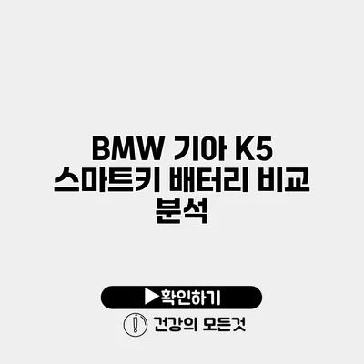 BMW 기아 K5 스마트키 배터리 비교 분석