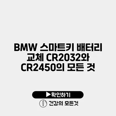 BMW 스마트키 배터리 교체 CR2032와 CR2450의 모든 것