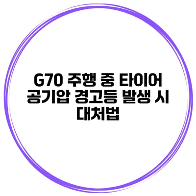 G70 주행 중 타이어 공기압 경고등 발생 시 대처법
