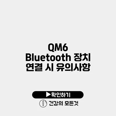 QM6 Bluetooth 장치 연결 시 유의사항