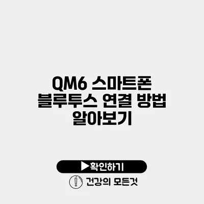 QM6 스마트폰 블루투스 연결 방법 알아보기