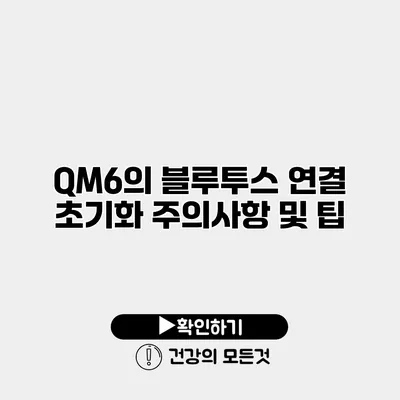 QM6의 블루투스 연결 초기화 주의사항 및 팁