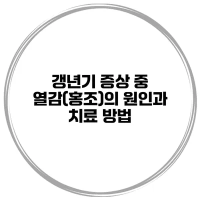 갱년기 증상 중 열감(홍조)의 원인과 치료 방법
