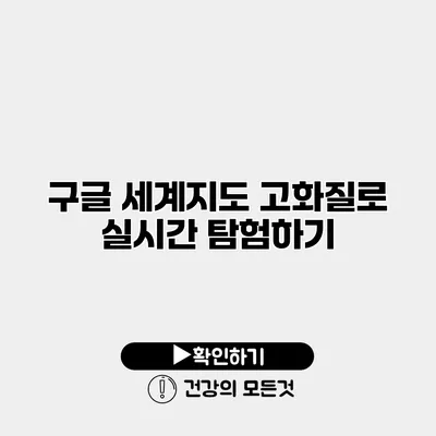 구글 세계지도 고화질로 실시간 탐험하기