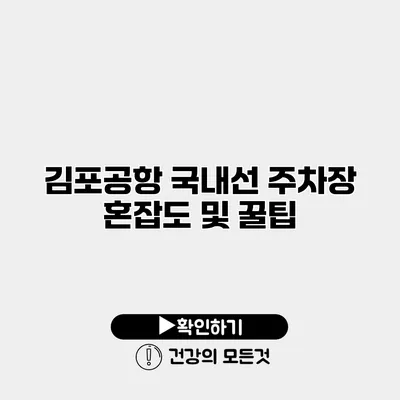 김포공항 국내선 주차장 혼잡도 및 꿀팁