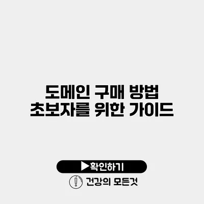 도메인 구매 방법 초보자를 위한 가이드