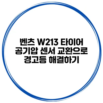 벤츠 W213 타이어 공기압 센서 교환으로 경고등 해결하기
