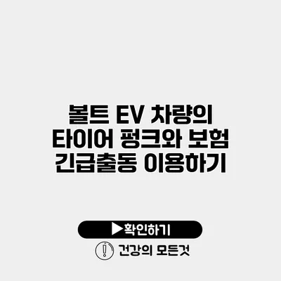 볼트 EV 차량의 타이어 펑크와 보험 긴급출동 이용하기