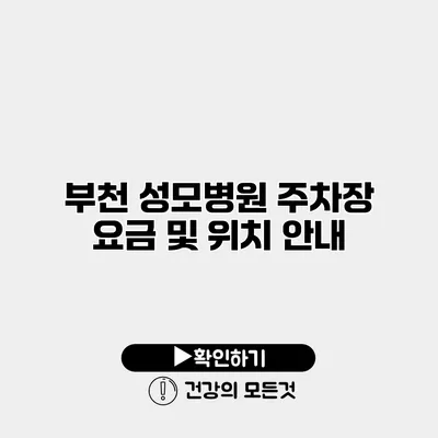 부천 성모병원 주차장 요금 및 위치 안내