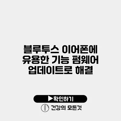 블루투스 이어폰에 유용한 기능 펌웨어 업데이트로 해결
