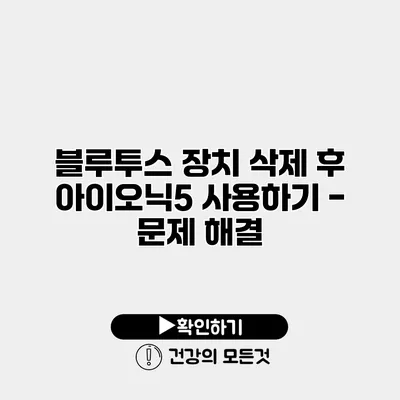 블루투스 장치 삭제 후 아이오닉5 사용하기 - 문제 해결