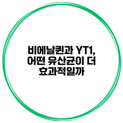 비에날퀸과 YT1, 어떤 유산균이 더 효과적일까?