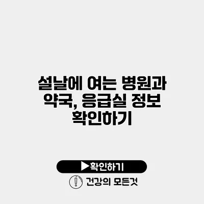 설날에 여는 병원과 약국, 응급실 정보 확인하기