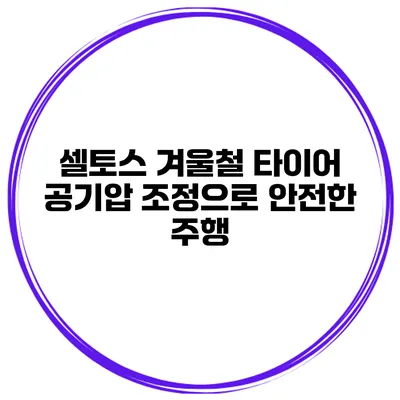 셀토스 겨울철 타이어 공기압 조정으로 안전한 주행