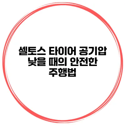 셀토스 타이어 공기압 낮을 때의 안전한 주행법