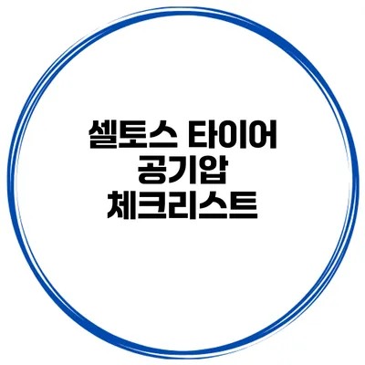 셀토스 타이어 공기압 체크리스트