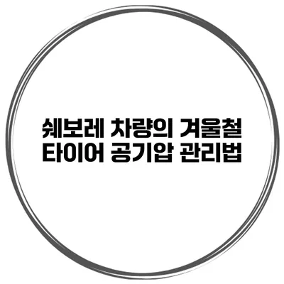 쉐보레 차량의 겨울철 타이어 공기압 관리법
