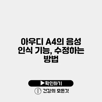 아우디 A4의 음성 인식 기능, 수정하는 방법