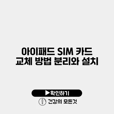 아이패드 SIM 카드 교체 방법 분리와 설치