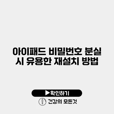 아이패드 비밀번호 분실 시 유용한 재설치 방법