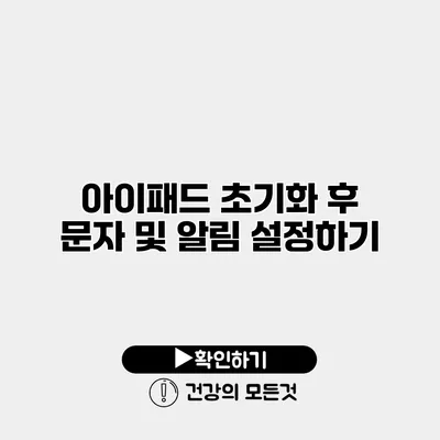 아이패드 초기화 후 문자 및 알림 설정하기