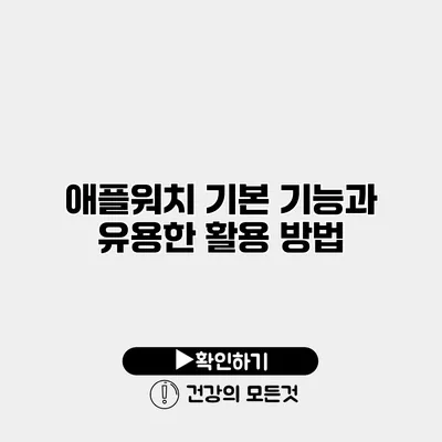 애플워치 기본 기능과 유용한 활용 방법