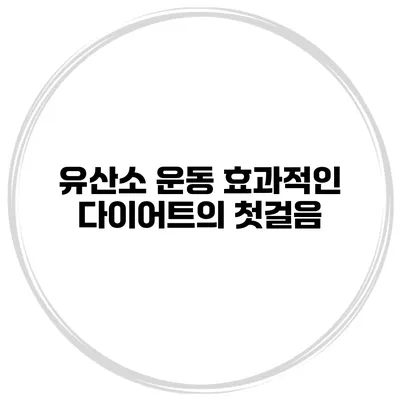유산소 운동 효과적인 다이어트의 첫걸음