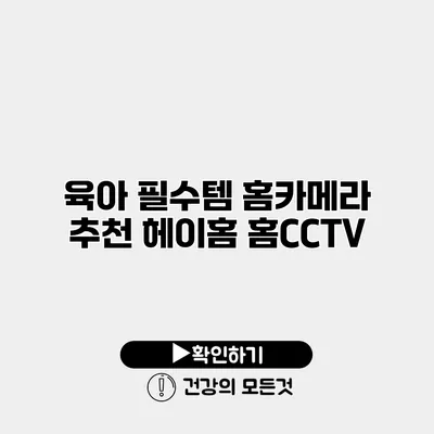 육아 필수템 홈카메라 추천 헤이홈 홈CCTV