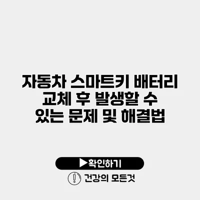 자동차 스마트키 배터리 교체 후 발생할 수 있는 문제 및 해결법