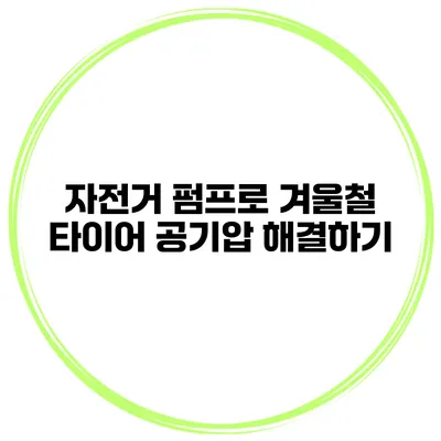 자전거 펌프로 겨울철 타이어 공기압 해결하기